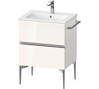 Duravit Sivida mueble bajo lavabo, 2 cajones, tirador cromado, 610x477x591mm, para ME by Starck, SV4643010220000, Color: Blanco brillo intenso
