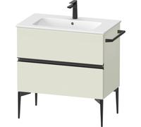Duravit Sivida mueble bajo lavabo, 2 cajones, tirador negro diamante mate, 810x477x591mm, para ME by Starck, SV46440BDHH0000, Color: Verde pálido mate
