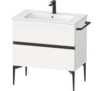 Duravit Sivida mueble bajo lavabo, 2 cajones, tirador negro diamante mate, 810x477x591mm, para ME by Starck, SV46440BD180000, Color: Blanco Mate