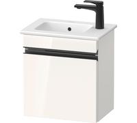 Duravit Sivida mueble bajo lavabo, bisagra de puerta derecha, tirador diamante negro mate, 400x287x443mm, para ME by Starck, SV4642RBD220000, Color: Blanco brillo intenso