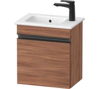 Duravit Sivida mueble bajo lavabo, bisagra de puerta derecha, tirador diamante negro mate, 400x287x443mm, para ME by Starck, SV4642RBD790000, Color: Nogal mate