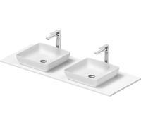 Duravit Sivida Set de lavabo doble angular in onsola 1350x500x123mm, 2680213200, Color: Lavabo Interior: Blanco seda mate, exterior: Blanco seda mate; Consola: Blanco