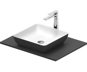 Duravit Sivida Set de lavabos angular in onsola 680x500x123mm, 268017FI00, Color: Lavabo Interior: Blanco seda mate, exterior: Gris oscuro mate; Consola: Gris oscuro