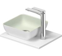 Duravit Sivida Set de lavabos angular in onsola 410x330x123mm, 268023FG00, Color: Lavabo Interior: Verde pálido mate, exterior: Blanco seda mate; Consola: Blanco