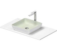 Duravit Sivida Set de lavabos angular in onsola 880x500x123mm, 268018FG00, Color: Lavabo Interior: Verde pálido mate, exterior: Blanco seda mate; Consola: Blanco
