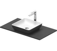 Duravit Sivida Set de lavabos angular in onsola 880x500x123mm, 268018FI00, Color: Lavabo Interior: Blanco seda mate, exterior: Gris oscuro mate; Consola: Gris oscuro