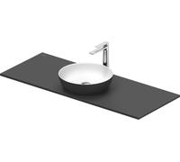 Duravit Sivida Set de lavabos redondo in onsola 1280x500x123mm, 268015FI00, Color: Lavabo Interior: Blanco seda mate, exterior: Gris oscuro mate; Consola: Gris oscuro