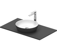 Duravit Sivida Set de lavabos redondo in onsola 880x500x123mm, 268013FI00, Color: Lavabo Interior: Blanco seda mate, exterior: Gris oscuro mate; Consola: Gris oscuro