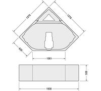 Duravit - Soporte de bañera angular D-Code, 1400x1400 mm 790476000000000