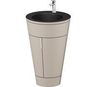 Duravit Starck 1 conjunto en c, de pie, redondo, 560x864x605mm, lavabos negro mate, tirador cromo, S19514O10600000, Color: Seda topo laca mate