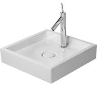 Duravit Starck 1 - Cuenco de lavabo 47x47 cm, sin rebosadero, sin orificio para grifo, con WonderGliss, blanco 03874700281