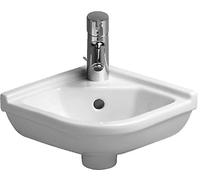 Duravit Starck 3 - Lavamanos angular 43x38 cm, con 1 orificio para grifo, con WonderGliss, blanco 07524400001