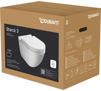 Duravit Starck 3 - Inodoro suspendido, asiento Softclose, Rimless, blanco alpino 45270900A1