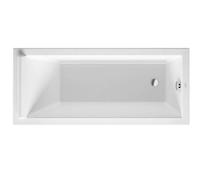 Bañera Duravit Starck, 160 x 70 x 48 cm, con una inclinación en la parte posterior, modelo para instalación empotrada, color blanco, referencia 700333000000000