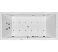 Duravit Starck bañera de hidromasaje, versión empotrada, 2 respaldos inclinados, marco, juego de desagüe y rebosadero cromados, Combi-System P, 1800x900mm, 760052000CP1000
