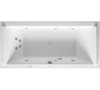 Duravit Starck, bañera rectangular con hidromasaje, 180 x 80 cm, con sistema Combi P y dos apoyabrazos ergonómicos