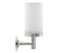 Duravit Starck T - Soporte para cepillo y pasta de dientes, cristal esmerilado/acero inoxidable cepillado 0099317000