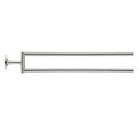 Duravit Starck T - Toallero doble, giratorio, longitud 47 cm, acero inoxidable cepillado 0099417000