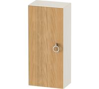 Duravit Tulip blanco armario de media altura, anchura 400 x fondo 240mm, 1 tope de puerta a la izquierda con tirador, WT1323LH5H4, Color: Cuerpo: blanco nórdico alto brillo, frontal: roble natural mac