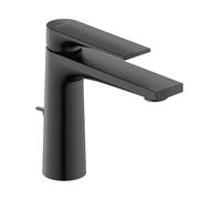 Duravit Tulum - Grifo monomando para lavabo con desagüe, FreshStart, negro mate. TU1021001046