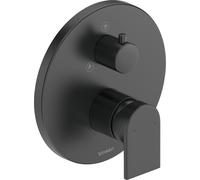 Duravit Tulum Mezclador enyesado de ducha, roseta redonda, con válvula desviadora, TU4210012046, Color: Negro Mate