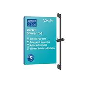 Duravit Barra de ducha UV0600003046 70 cm con soporte teleducha regulable Negro mate