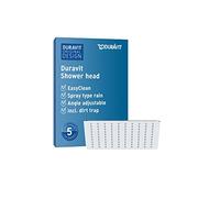 Duravit Universal Cabezal de Ducha acero inoxidable, alcachofa de la ducha con chorro tipo Rain, ducha angular (Ø 300 mm), Ángulo de la ducha superior ajustable, Ducha de lluvia, cromo