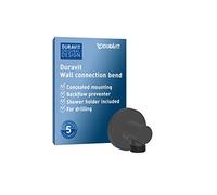 Duravit Universal Codo de conexión a la pared, Codo de conexión a la ducha con tapa redonda, Conexión de manguera, negro mate