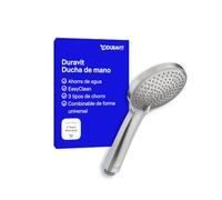 Duravit Universal ducha de mano, 3 tipos de chorro (Rain, Soft Rain, Intense Rain), ducha de mano redonda (Ø 110 mm), cabezal de ducha de fácil limpieza, acero inoxidable cepillado
