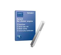 Duravit Universal ducha de mano, cabezal de ducha con chorro tipo Rain, ducha manual angular, alcachofa de la ducha con toberas de silicona fáciles de limpiar, rociador, cromo