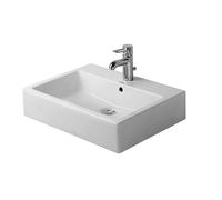 Duravit Vero - Lavabo sobre encimera, 60x47 cm, con 1 orificio para grifería, blanco alpino 0452600000