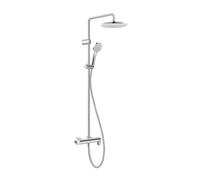 Duravit Wave - Conjunto de ducha con grifo, diámetro 25 cm, 3 chorros, cromo WA4280007010