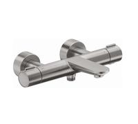 Duravit Wave - Grifo de bañera termostático, acero inoxidable cepillado WA5220000070
