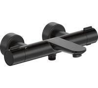 Duravit Wave grifo de bañera y ducha a pared con termostato negro WA5220000046