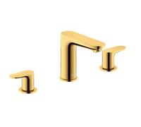 Duravit Wave - Grifo de lavabo con desagüe Push-Open, instalación de 3 orificios, dorado WA1060005034