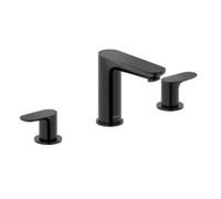 Duravit Wave - Grifo de lavabo con desagüe Push-Open, instalación de 3 orificios, negro mate WA1060005046