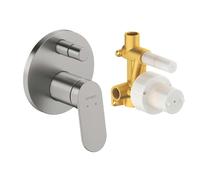 Duravit Wave - Grifo mezclador empotrado, para 2 electrodomésticos, con cuerpo de acero inoxidable cepillado. WA4210008070