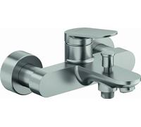 Duravit Wave - Grifo monomando para bañera (2 consumidores, con sistema de mezcla de cerámica y válvula antirretorno, acero inoxidable cepillado)