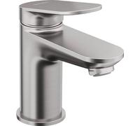 Duravit Wave - Grifo para lavabo (tamaño S (altura de caño 77 mm), grifo de baño, grifo de lavabo, acero inoxidable cepillado