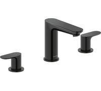 Duravit Wave - Grifo de lavabo con desagüe Push-Open, instalación de 3 orificios, negro mate WA1060005046