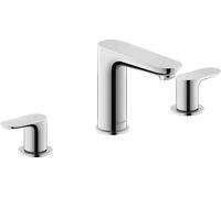 Duravit Wave - Grifo de lavabo con desagüe Push-Open, instalación de 3 orificios, cromo WA1060005010