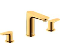 Duravit Wave - Grifo de lavabo con desagüe Push-Open, instalación de 3 orificios, dorado WA1060005034