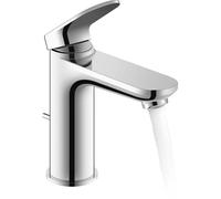 Duravit Wave Mezclador monomando de lavabo, 122 mm de proyección, con juego de desagüe, WA1020001010, Color: Cromo alto brillo