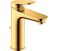 Duravit Wave Mezclador monomando de lavabo, 122 mm de proyección, con juego de desagüe, WA1020001034, Color: Oro pulido