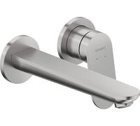Duravit Wave Mezclador monomando de lavabo, proyección 202 mm, sin juego de desagüe, WA1070004070, Color: acero inoxidable pulido