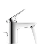 Duravit Wave Mezclador monomando de lavabo S FreshStart, con juego de desagüe, proyección de 95 mm, cromo alto brillo, WA1011001010