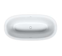 Duravit White Tulip - Bañera independiente, 160x80 cm, ClickClack, blanco 700468000000000