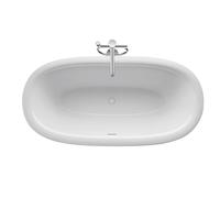 Duravit White Tulip bañera ovalada, exenta, 2 respaldos inclinados, revestimiento acrílico sin juntas, 1800x900mm, blanco, 700469000000000
