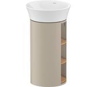 Duravit White Tulip, mueble de lavabo de pie, anchura 350 x fondo 410mm, con compartimento abierto, con tecnología tip-on, WT42390H560, Color: Cuerpo: seda mate, frente: roble natural macizo