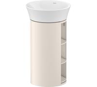 Duravit White Tulip, mueble de lavabo de pie, anchura 350 x fondo 410mm, con compartimento abierto, con tecnología tip-on, WT423903939, Color: Nórdico Seda blanca laca mate